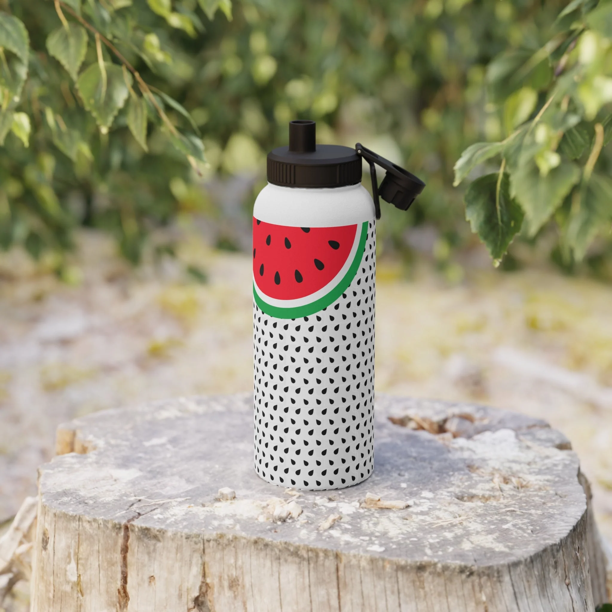 Watermelon Stylish Stainless Steel Water Bottle with Sports Lid - Image 10