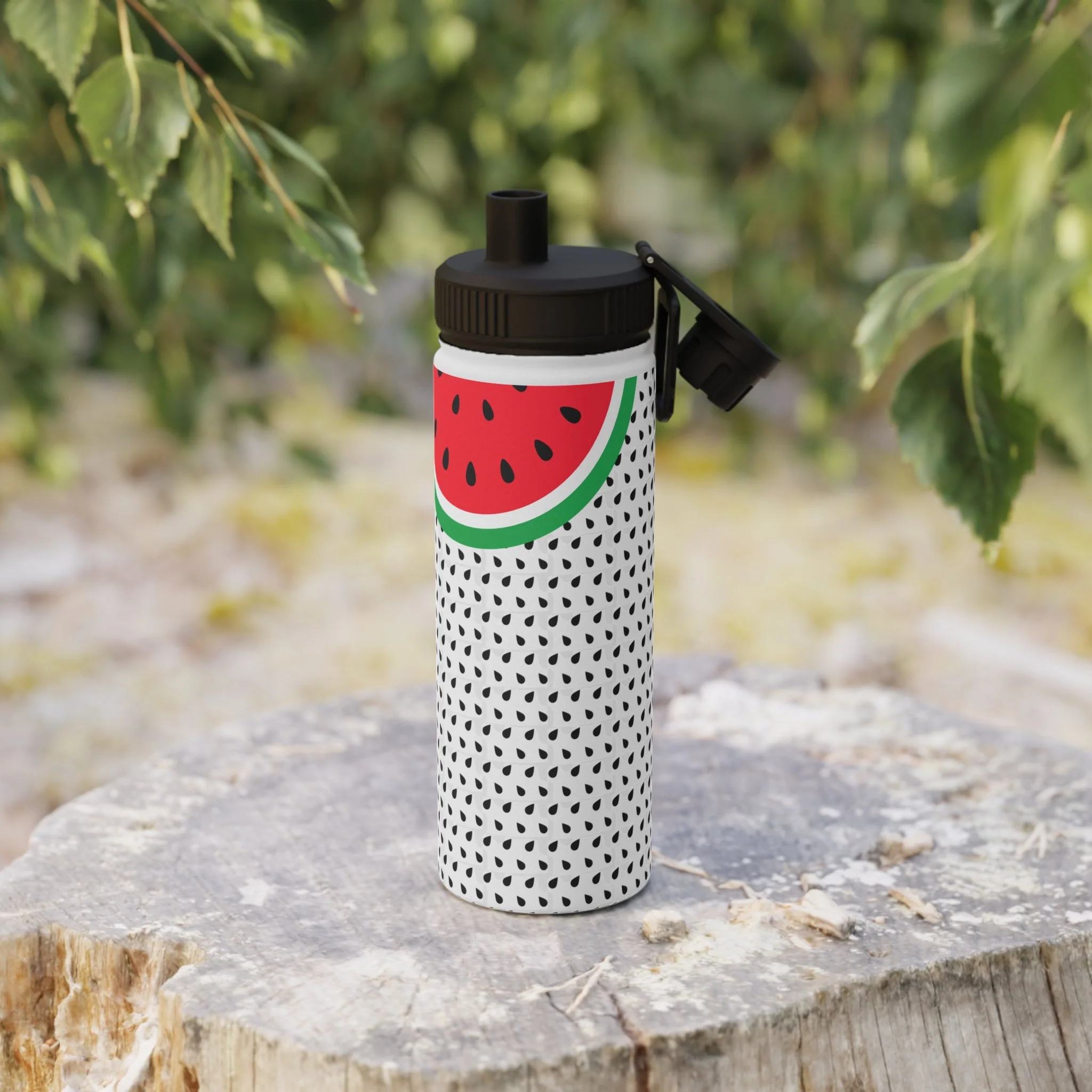 Watermelon Stylish Stainless Steel Water Bottle with Sports Lid - Image 6