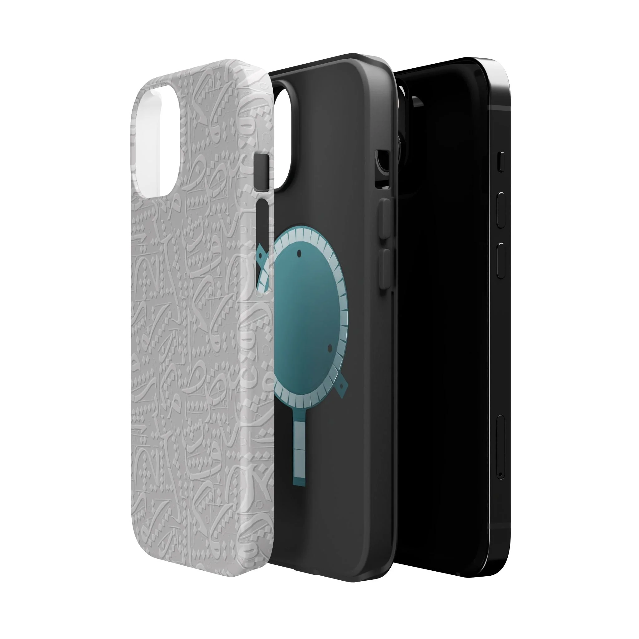 White Arabic calligraphy letters - Iphone Magnetic Tough Case - Image 28