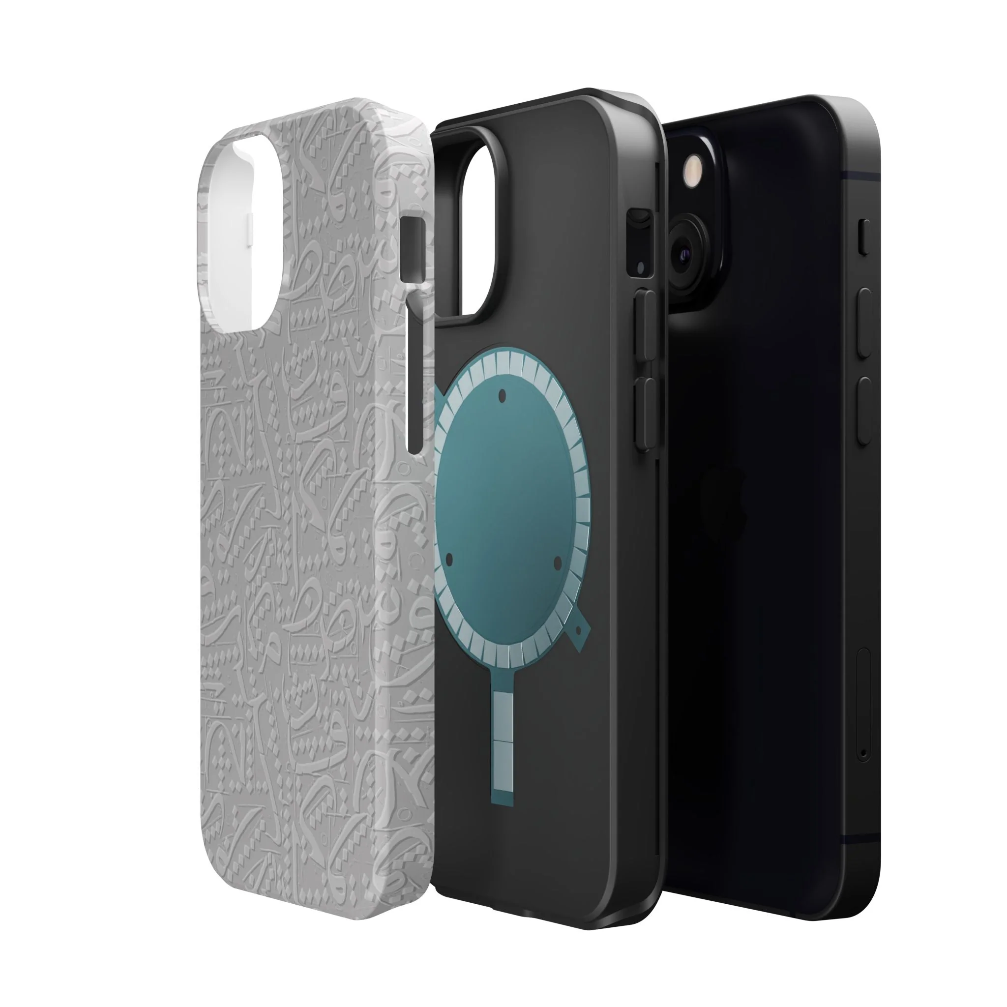 White Arabic calligraphy letters - Iphone Magnetic Tough Case - Image 43
